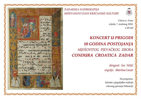 Koncert u prigodi 10 godina postojanja Mješovitog pjevačkog zbora Condura Croatica Zadar